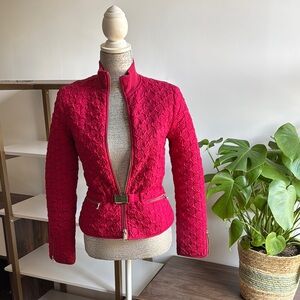 Vibrant Red Textured Jacket